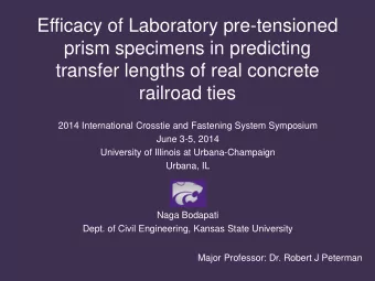 Efficacy of Laboratory pre-tensioned  prism specimens in predicting  transfer lengths of real