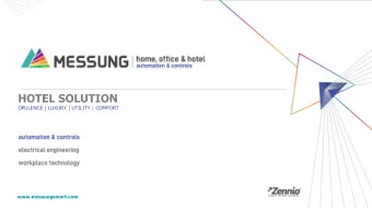 HOTEL SOLUTION  OPULENCE | LUXURY | UTILITY | COMFORT  www.messungsmart.com  Guest Comfort  In