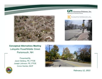 Water Street Promenade  Presented By  Engineering and Design Services  Jason DeGray, PE, PTOE