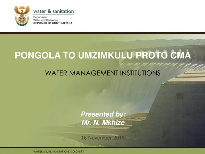 pongola to umzimkulu proto cma