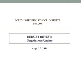 BUDGET REVIEW  Negotiations Update  Aug. 22, 2018 Budget Considerations  Balanced Budget RCW