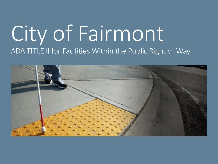 city of fairmont