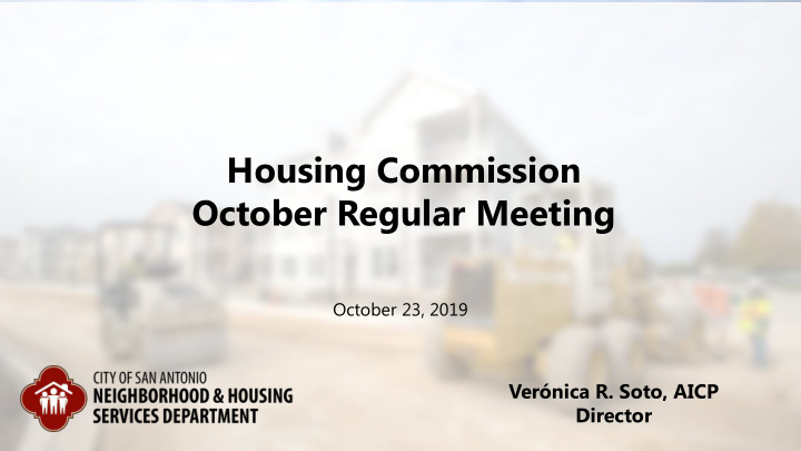 housing commission october regular meeting