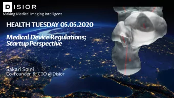 HEAL  TH  TUESDA  Y  05.05.2020  Medical  Device  Regulations;  StartupPerspective  Sakari Soini