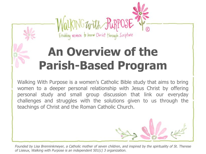 an overview of the parish based program