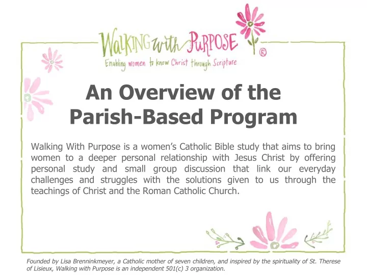 an overview of the parish based program