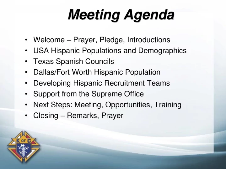 meeting agenda