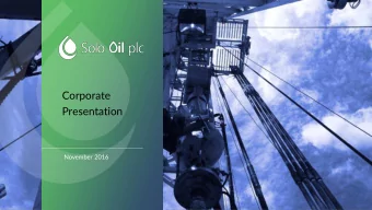 Presentation  November 2016  Disclaimer  This presentation may contain forward-looking statements.