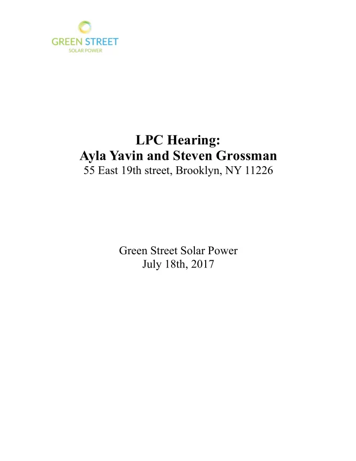 lpc hearing ayla yavin and steven grossman