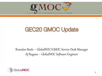Brandon Beale  GlobalNOC/GMOC Ser3ice Desk Manager   AJ Rag=sa  GlobalNOC