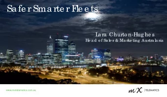 Sa fe r Sma rte r F  le e ts  L  a ra  Churto n-Hug he s  He a d o f Sa le s &amp; Ma rke ting