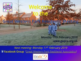 to  to th  the Next meeting: Monday 11 th February 2019  Facebook Group     Age  gend nda