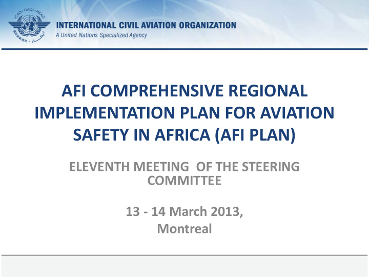 afi comprehensive regional implementation plan for
