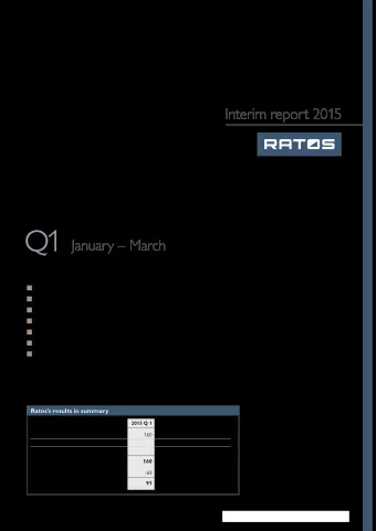 Q1  January  March   Profit before tax SEK 91m (-25)   Earnings per share before dilution