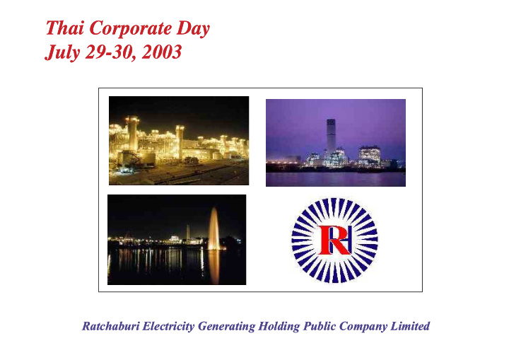 thai corporate day thai corporate day july july 29 29 30