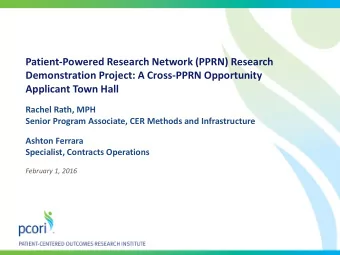 Patient-Powered Research Network (PPRN) Research  Demonstration Project: A Cross-PPRN Opportunity