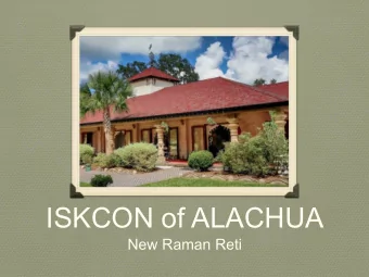 ISKCON of ALACHUA  New Raman Reti  In the Beginning  1970  UF commemorates  Amarendra and  Gayatri