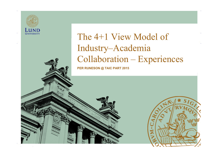 the 4 1 view model of industry academia collaboration