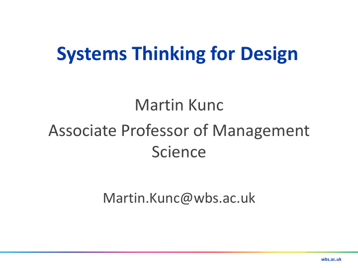 systems thinking for design