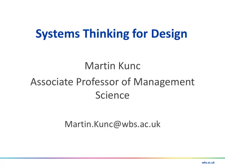 systems thinking for design