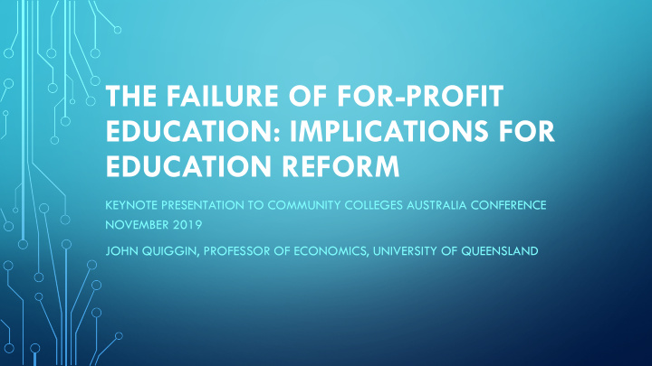 the failure of for profit education implications for