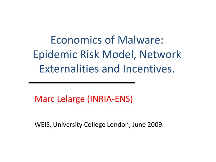 epidemic risk model network