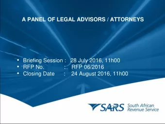 2. Background  3. Scope of Work  4. RFP Timelines  5. Bid Evaluation  6. Pricing Schedule and BBBEE