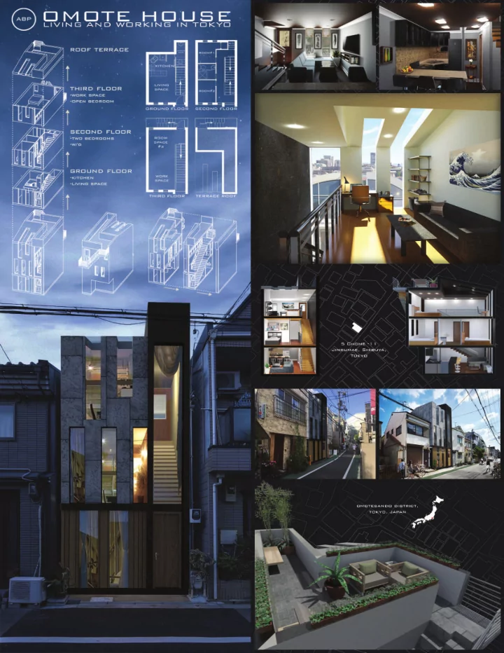 team abp design concept the omote house derives its name