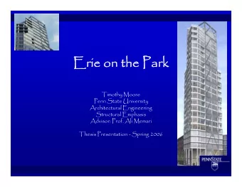 Erie on the Park  Erie on the Park  Timothy Moore  Penn State University  Architectural Engineering