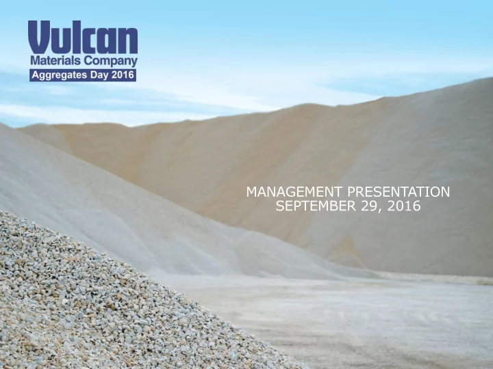 management presentation september 29 2016