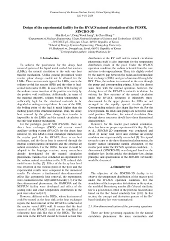 Design of the experimental facility for the RVACS natural circulation of the PGSFR, SINCRO-3D Min