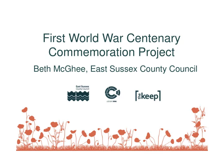 first world war centenary commemoration project