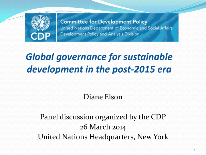 global governance for sustainable