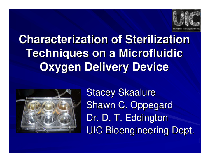 characterization of sterilization characterization of