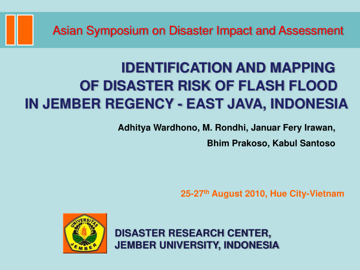 identification and mapping of disaster risk of flash