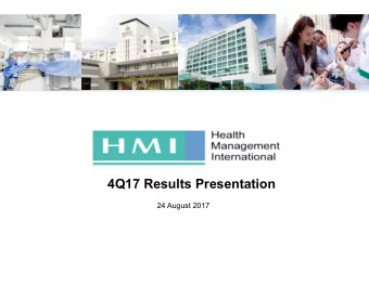 4Q17 Results Presentation  24 August 2017  Disclaimer This is a presentation of general information