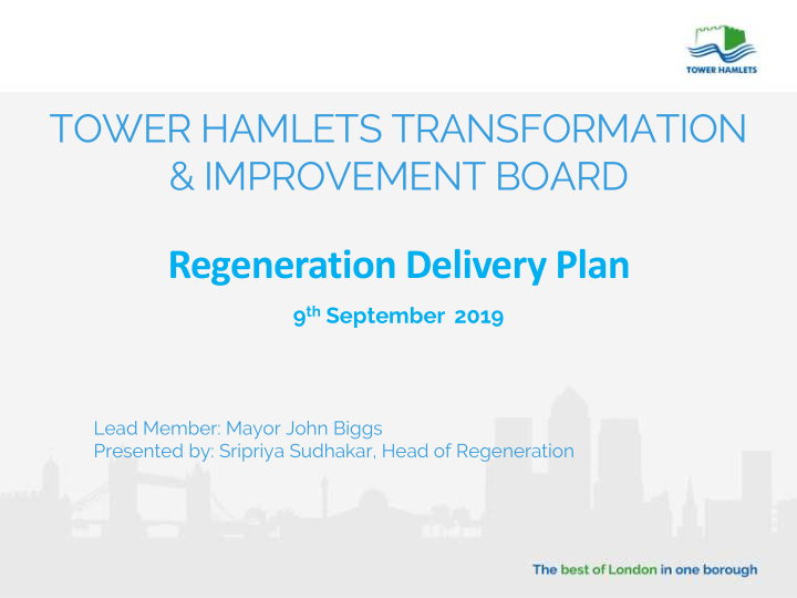 regeneration delivery plan
