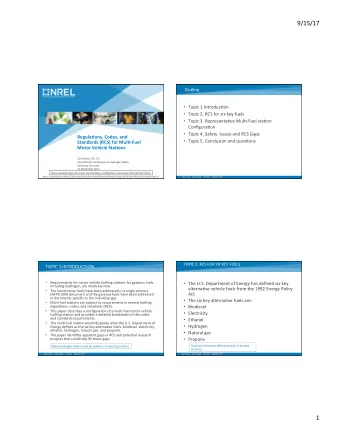 9/15/17  Outline  Topic 1.Introduc8on  Topic 2. RCS for six key fuels  Topic 3.