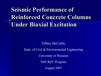 Seismic Performance of  Seismic Performance of  Reinforced Concrete Columns  Reinforced Concrete