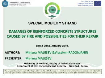 DAMAGES OF REINFORCED CONCRETE STRUCTURES  CAUSED BY FIRE AND POSSIBILITIES FOR THEIR REPAIR  Banja