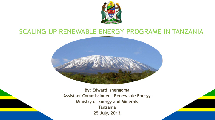 scaling up renewable energy programe in tanzania