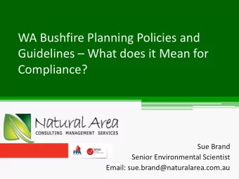 Guidelines  What does it Mean for  Compliance?  Sue Brand  Senior Environmental Scientist