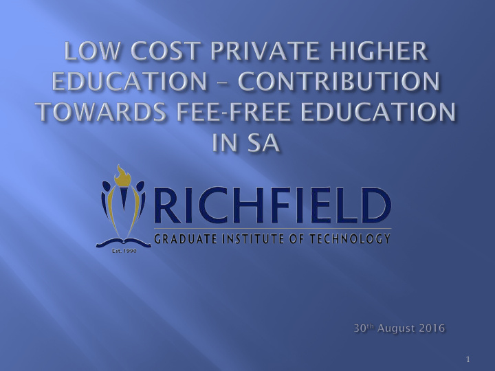 1 private education in south africa about richfield