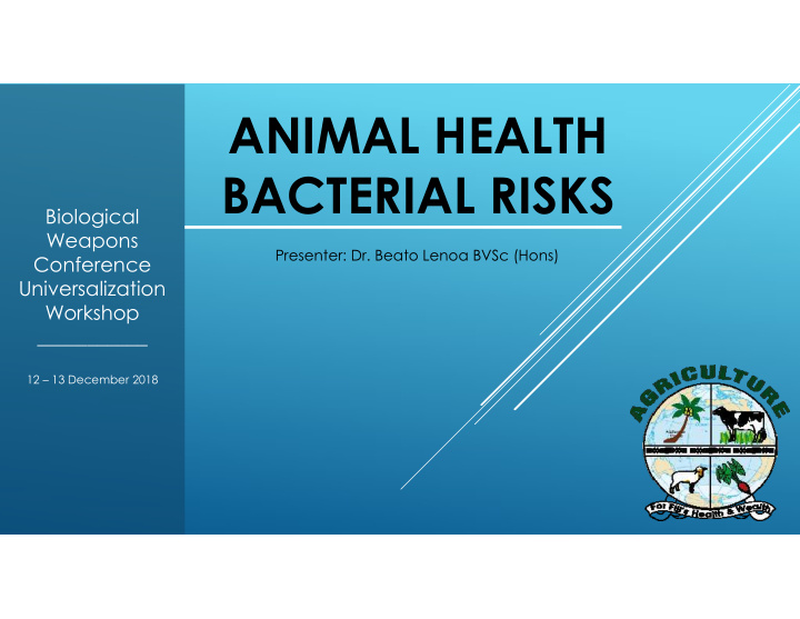 animal health bacterial risks