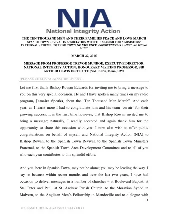 Let me first thank Bishop Rowan Edwards for inviting me to bring a message to  you on this very