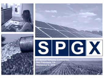 September 4, 2019  SUSTAINABLE PROJECTS GROUP INC.  AT A GLANCE  12  100  PROFESSIONALS  YEARS