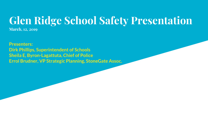 glen ridge school safety presentation