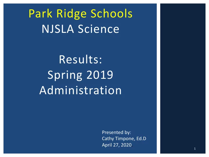 park ridge schools njsla science results spring 2019