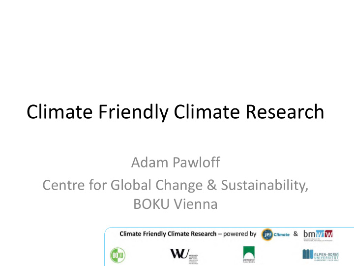 climate friendly climate research