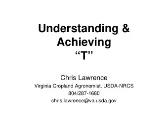 U d  Understanding &amp;  di  &amp;  Achieving  Achieving  T  T  Chris Lawrence  Virginia